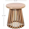 Outdoor Acacia Wood Patio Side Table Light Teak