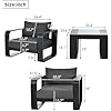 Aluminum Patio Furniture Set, 3 Pieces Modern Patio Conversation Sets Gray and Black