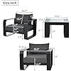 Aluminum Patio Furniture Set, 3 Pieces Modern Patio Conversation Sets Gray and Black