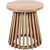 Outdoor Acacia Wood Patio Side Table Light Teak