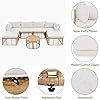 7 Pieces Outdoor Patio Furniture with Thick Cushions and Pillows,  Beige