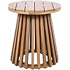 Outdoor Acacia Wood Patio Side Table Light Teak