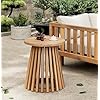 Outdoor Acacia Wood Patio Side Table Light Teak