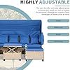 4 Piece Patio Sofa Set with Retractable Canopy, Blue