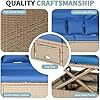 4 Piece Patio Sofa Set with Retractable Canopy, Blue