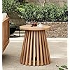 Outdoor Acacia Wood Patio Side Table Light Teak