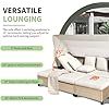 4 Piece Patio Sofa Set with Retractable Canopy, Beige
