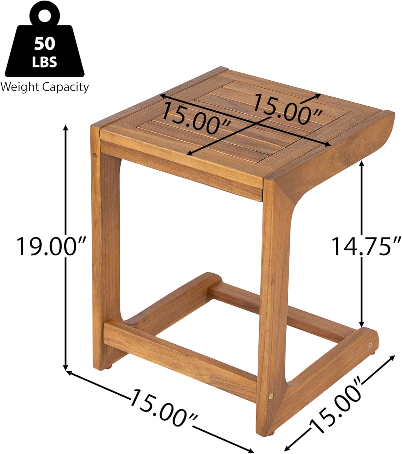 Wood End Table for Patio