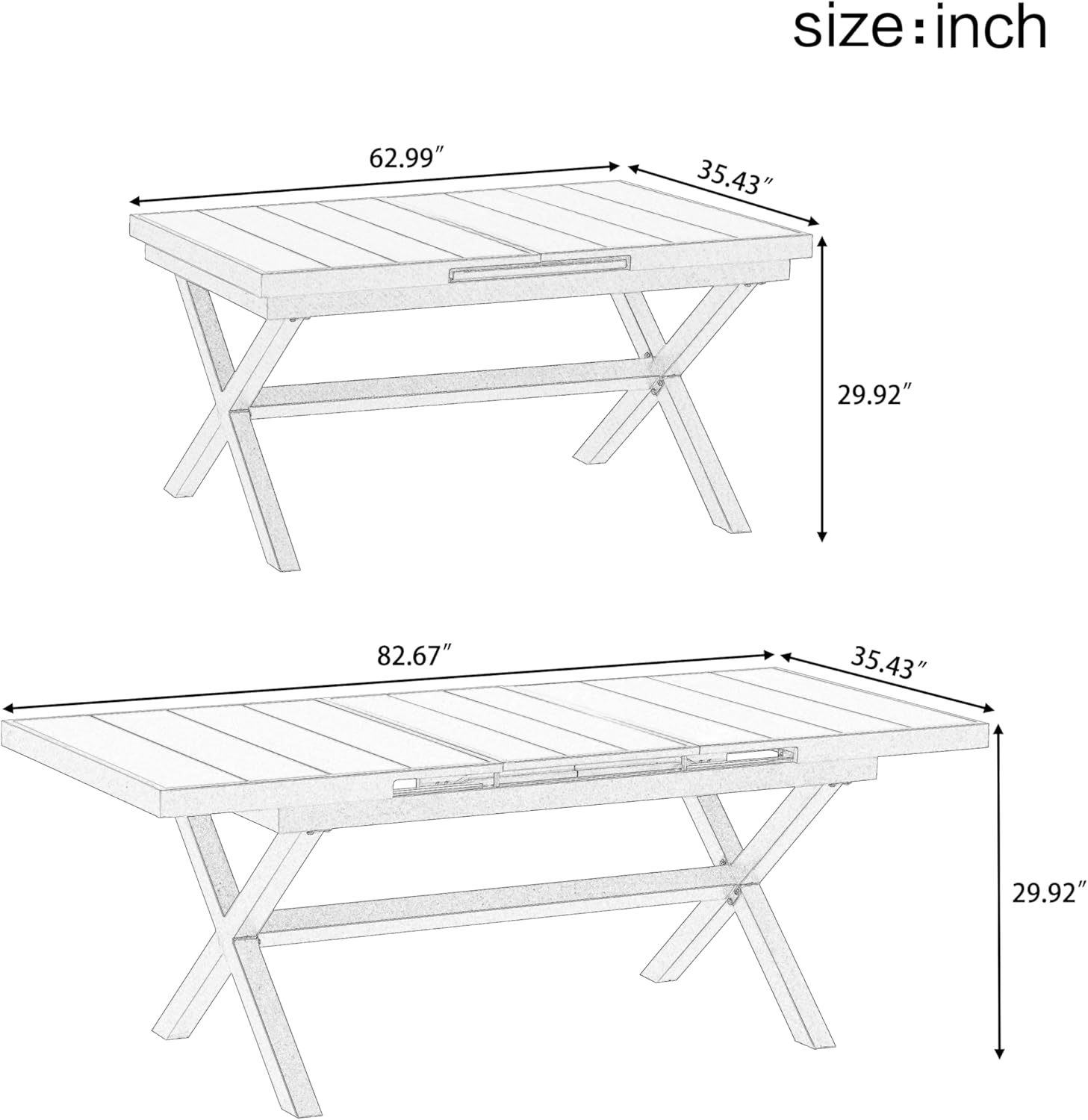 7 Pieces Patio Dining Set, Gray