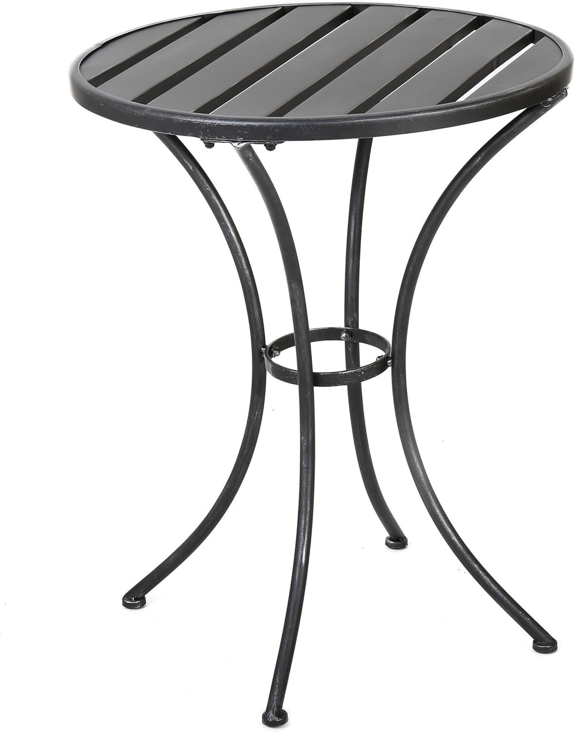 Outdoor 3 PC KD Metal Bistro Set, Black