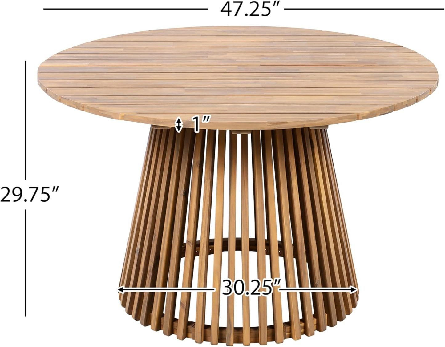 5 Pieces Patio Dining Furniture Set,  Teak Look & White Rope