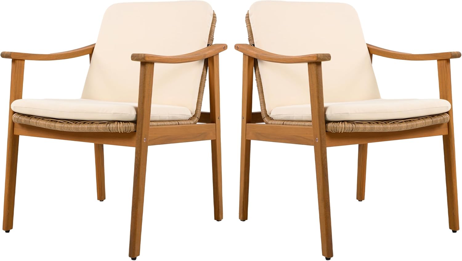 Outdoor Dining Chairs Set of 2, Beige
