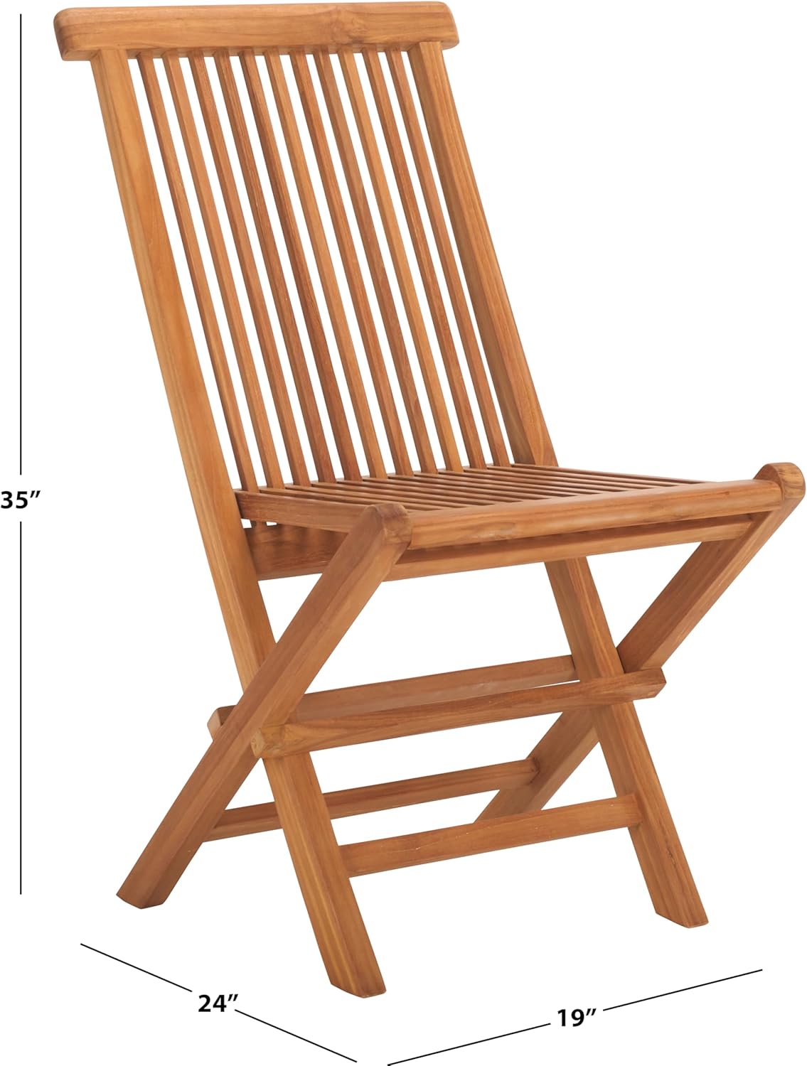 Natural Solid Wood Teak Folding Chair, 