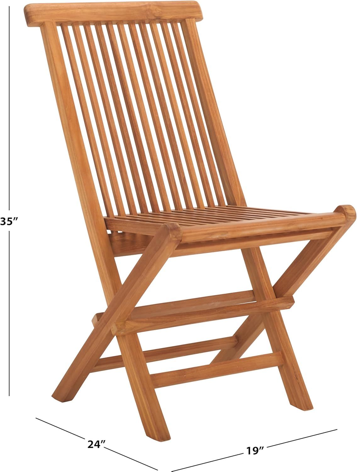 Natural Solid Wood Teak Folding Chair, 