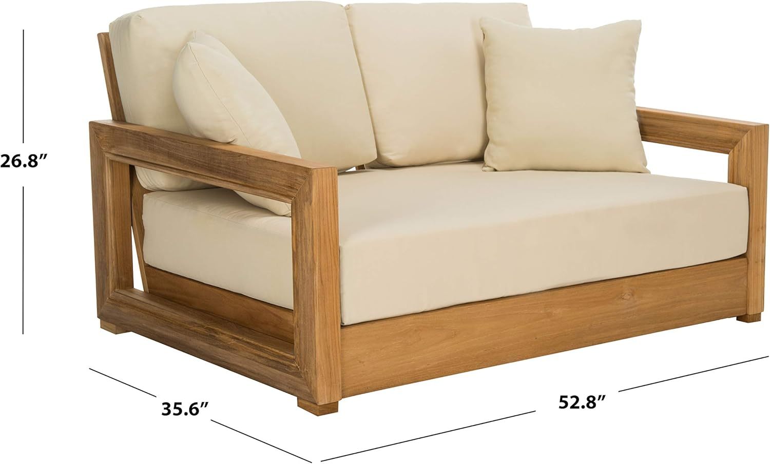 Teak 2 - Seat Loveseat, Beige