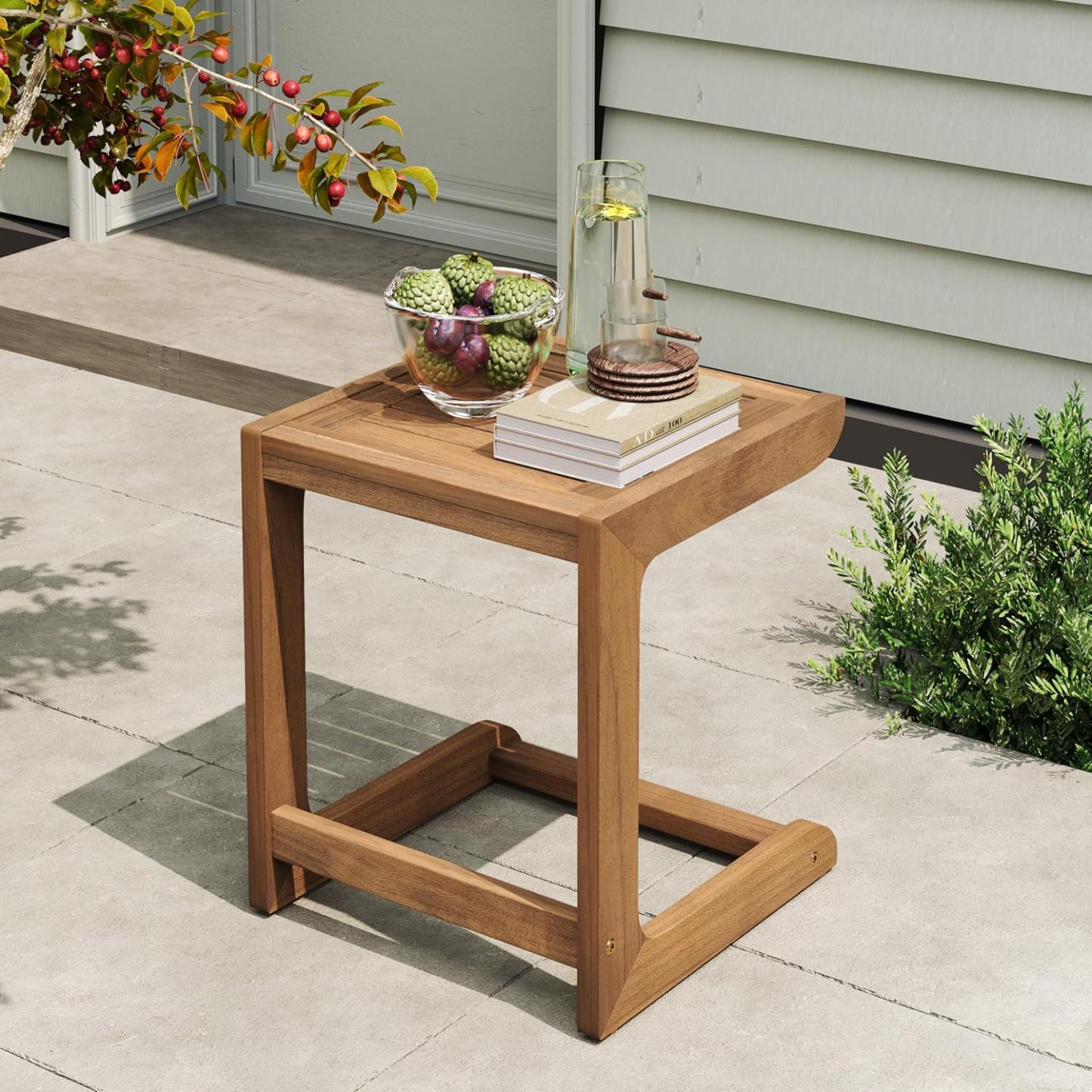 Wood End Table for Patio
