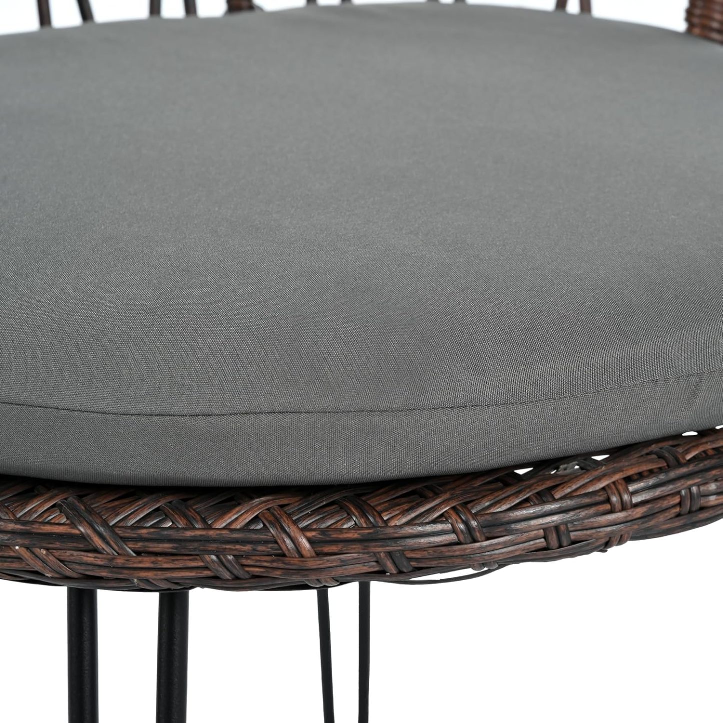 3 Piece Patio Bistro Set, Brown+Gray