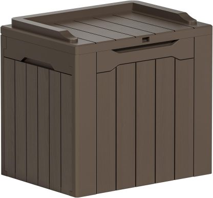 30 Gallon Plastic Storage Bins with Lid Stackable Brown