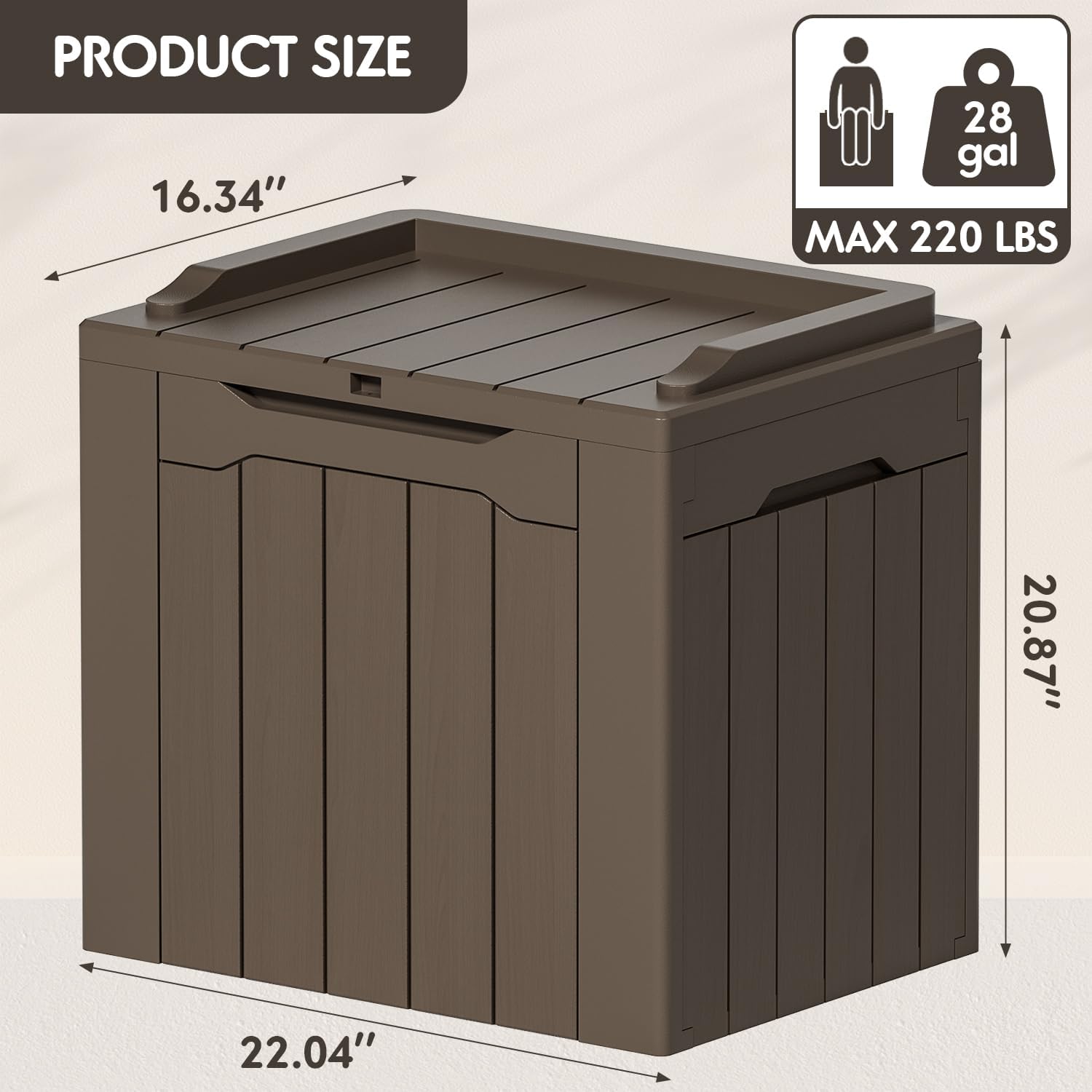 30 Gallon Plastic Storage Bins with Lid Stackable Brown