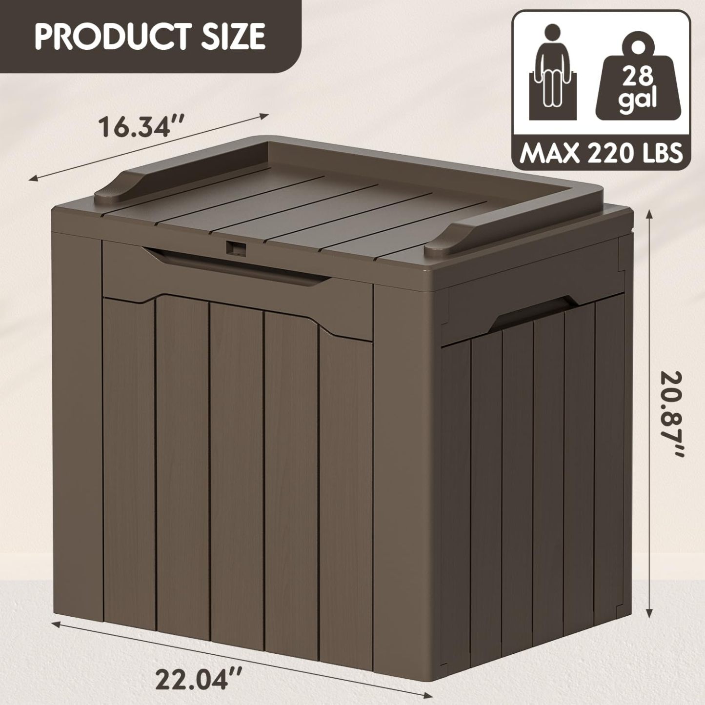 30 Gallon Plastic Storage Bins with Lid Stackable Brown