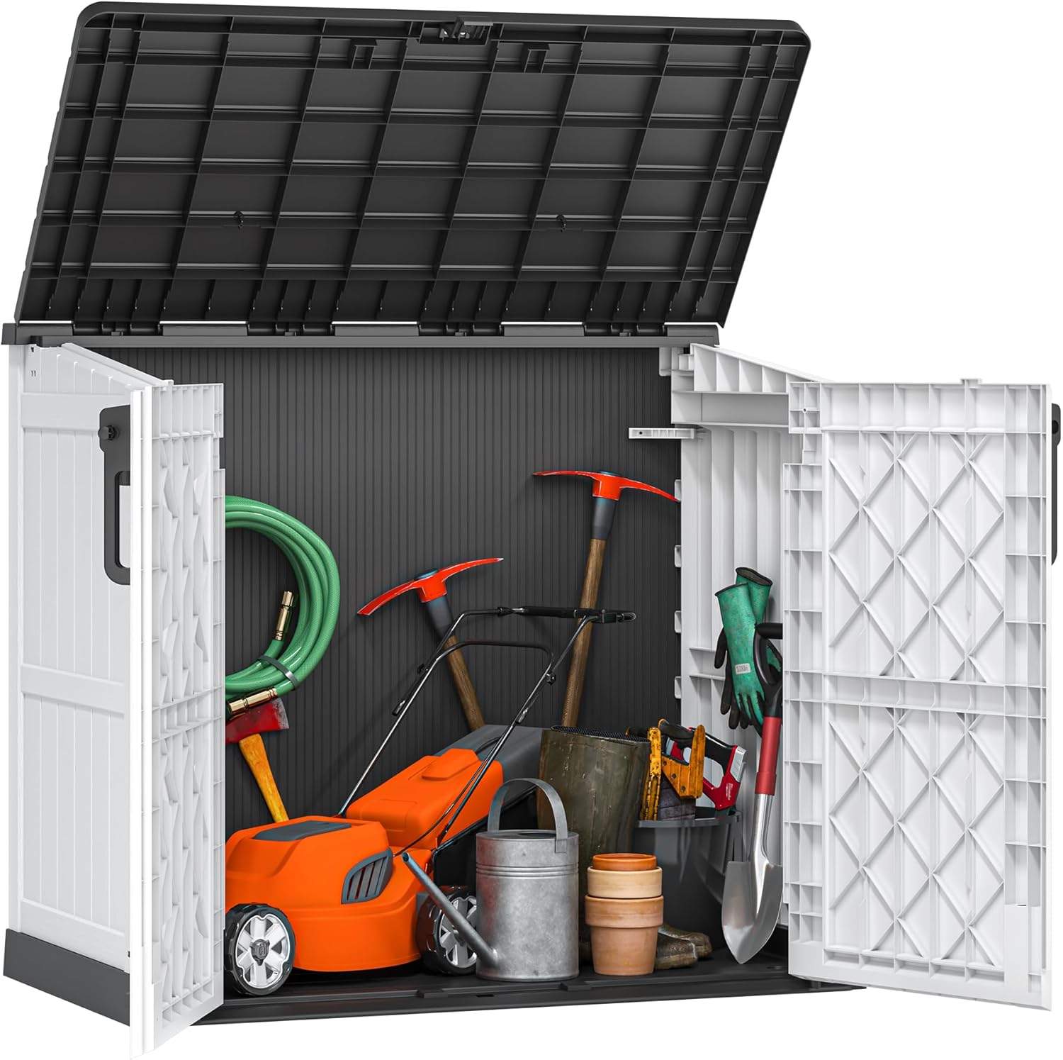 Outdoor Storage Cabinet 36 Cu.Ft Garden Storage Shed White