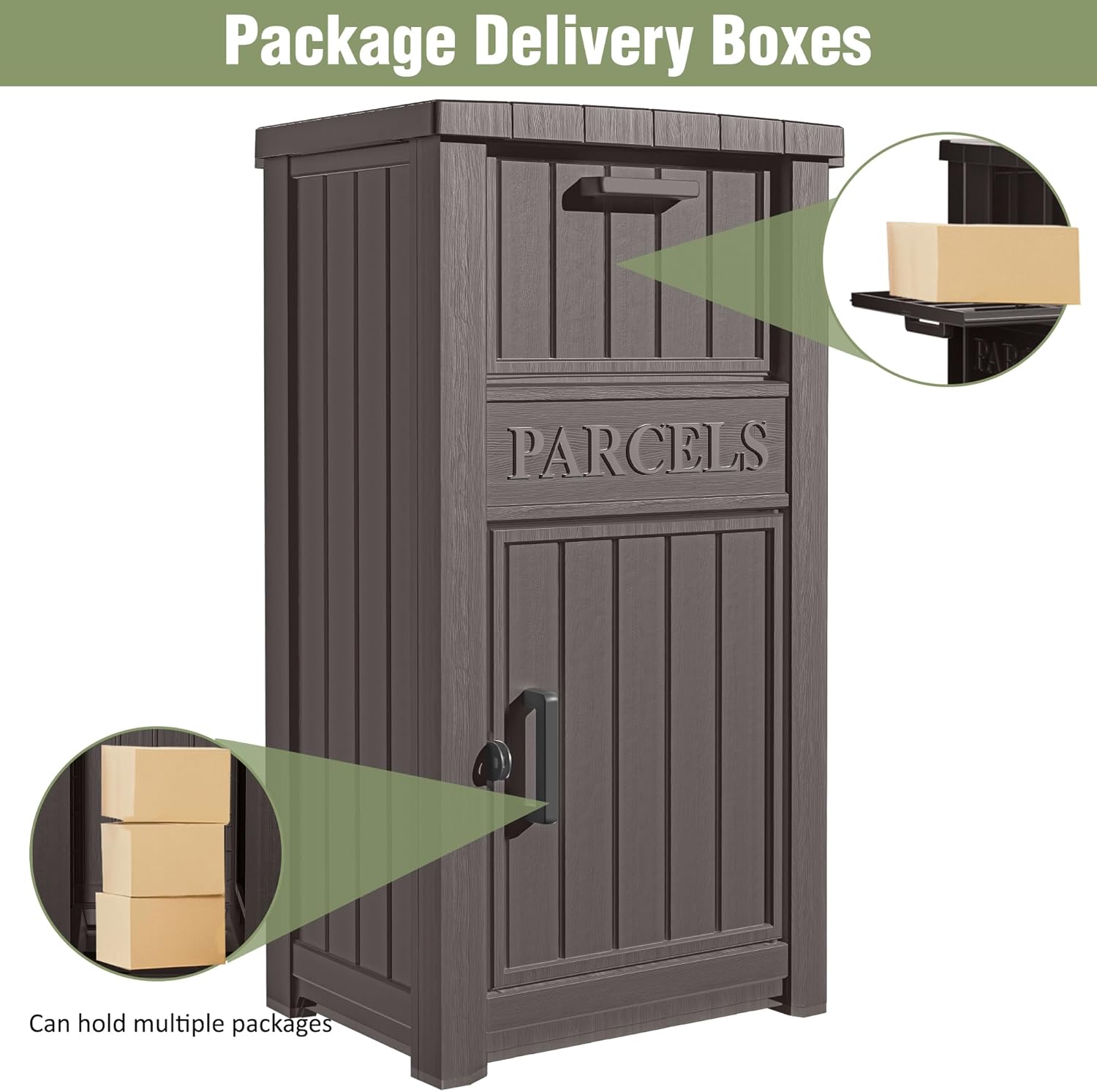 Package Delivery Box with Lockable Secure Gray