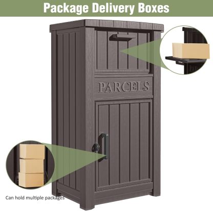 Package Delivery Box with Lockable Secure Gray