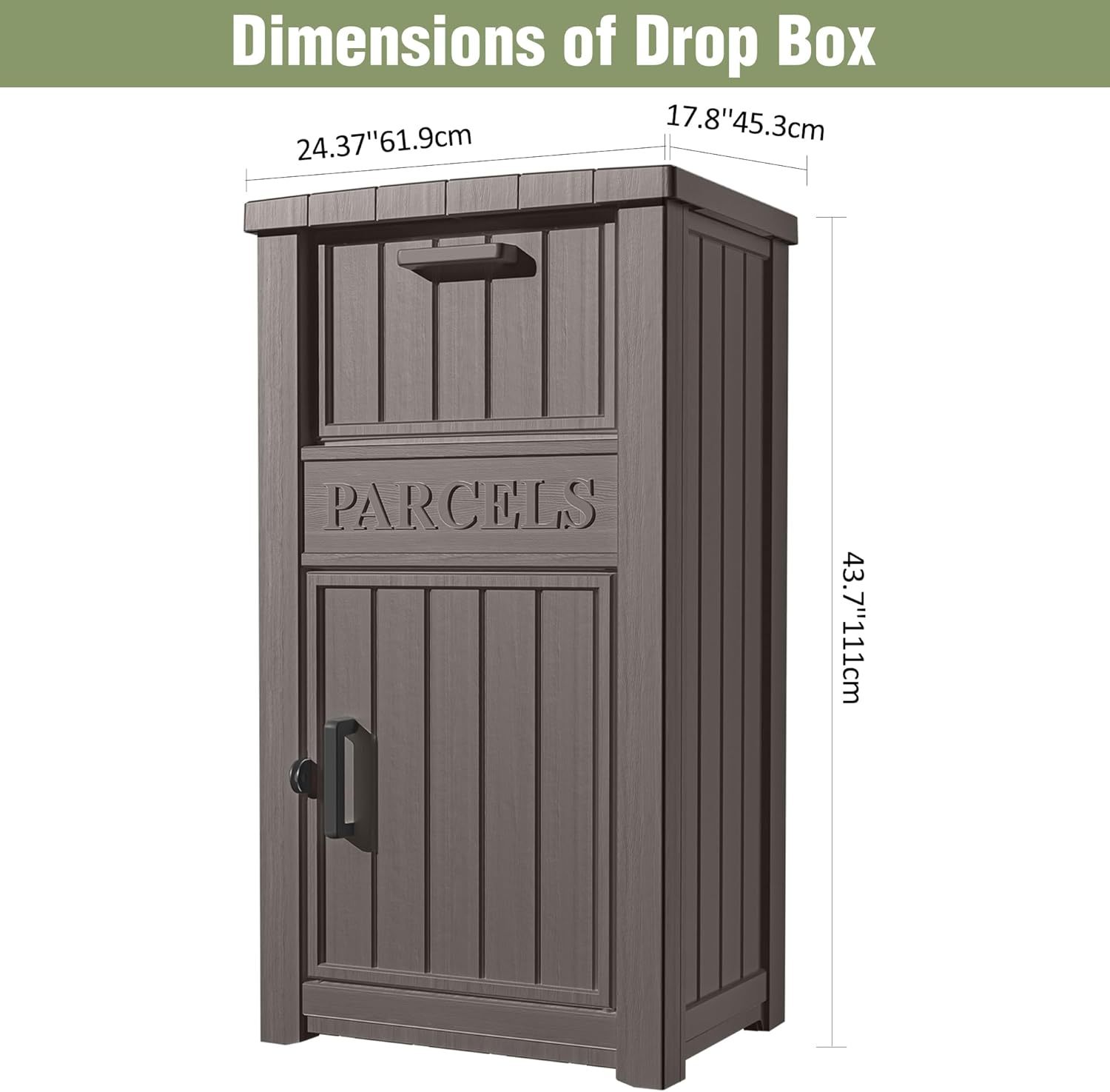 Package Delivery Box with Lockable Secure Gray