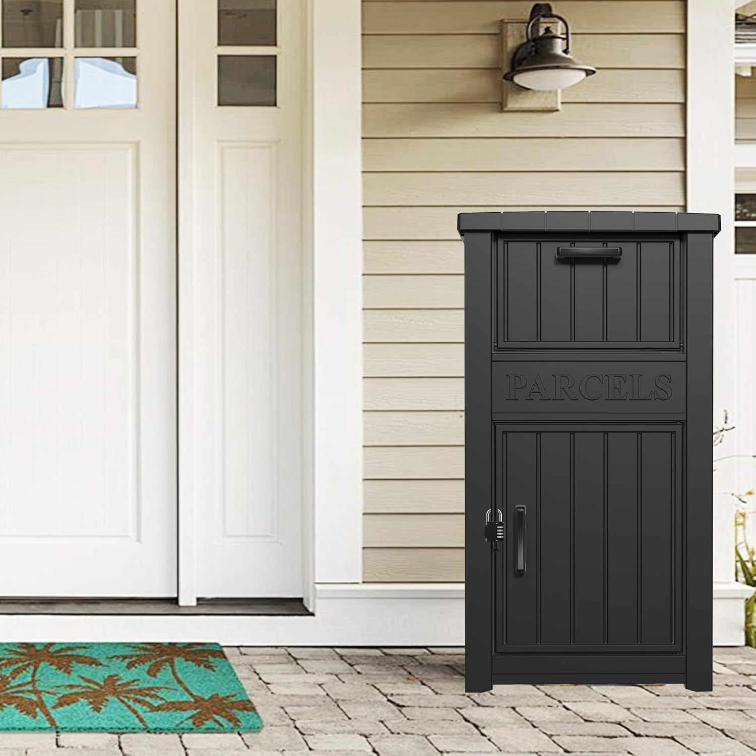 Package Delivery Box with Lockable Secure Black