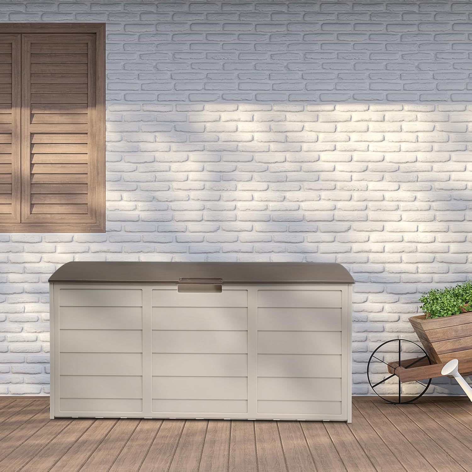 75 Gallon Resin Deck Box Brown