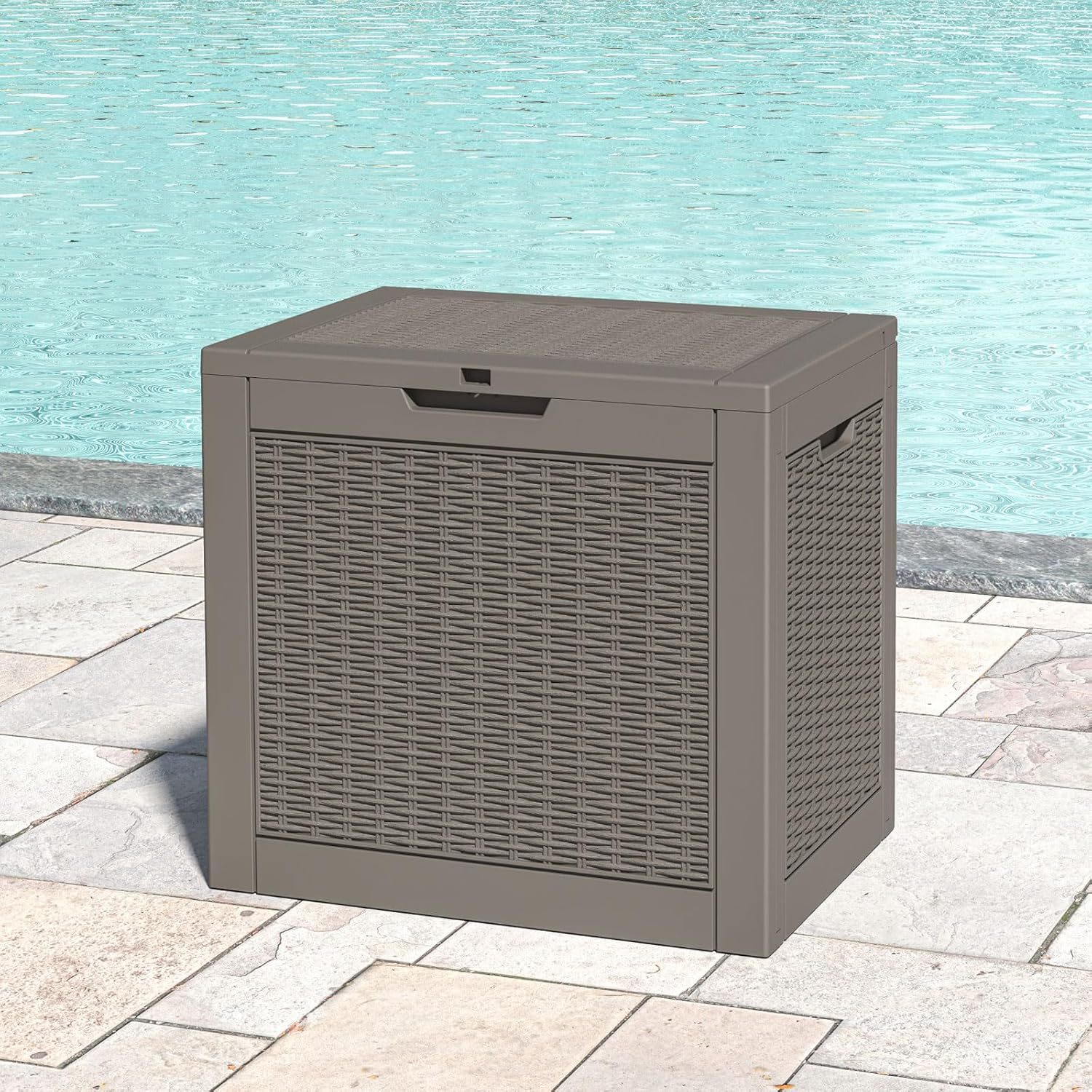 35 Gallon Outdoor Storage Box,  Gray
