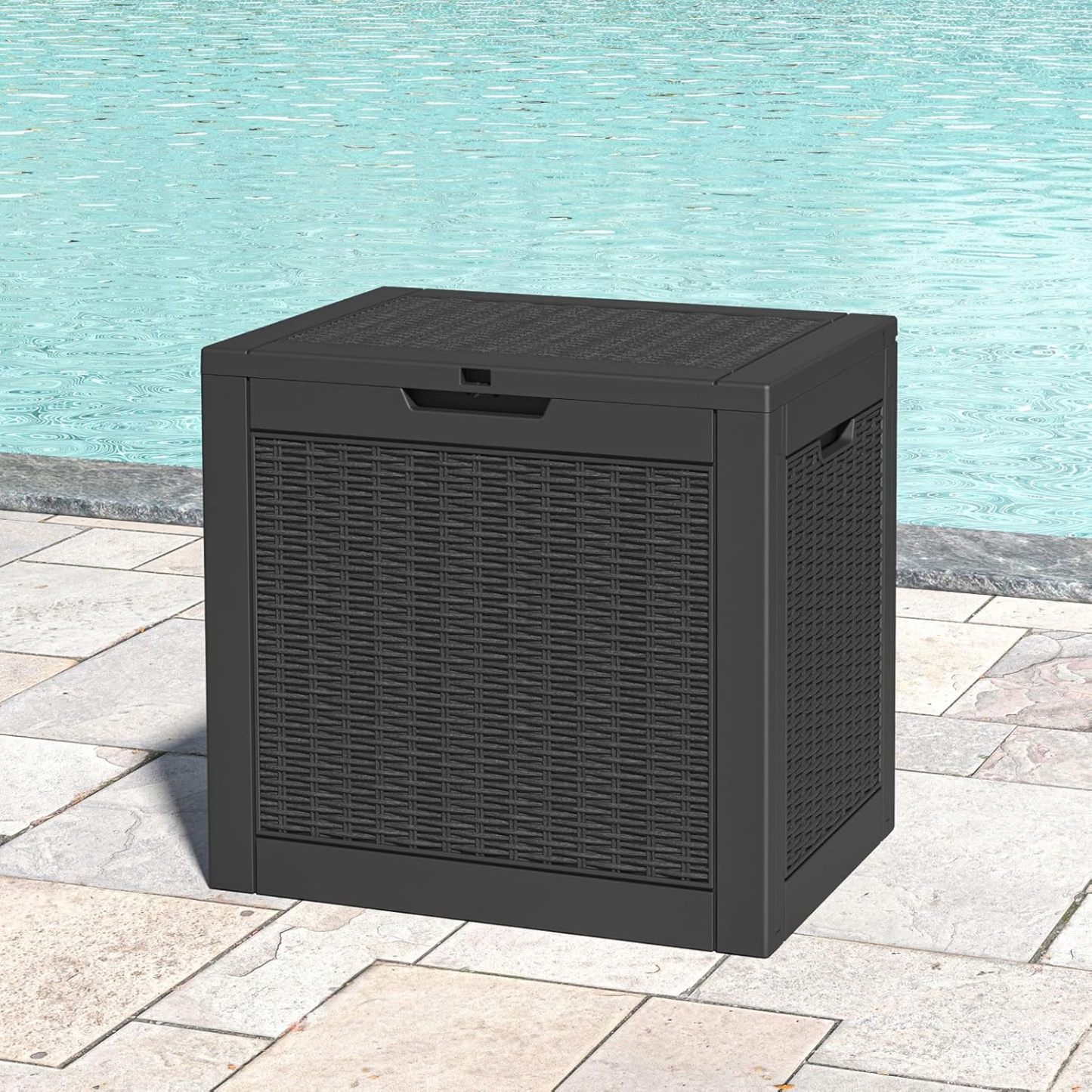 35 Gallon Outdoor Storage Box,  Black