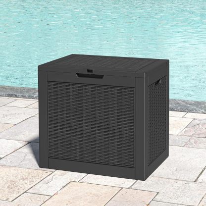 35 Gallon Outdoor Storage Box,  Black