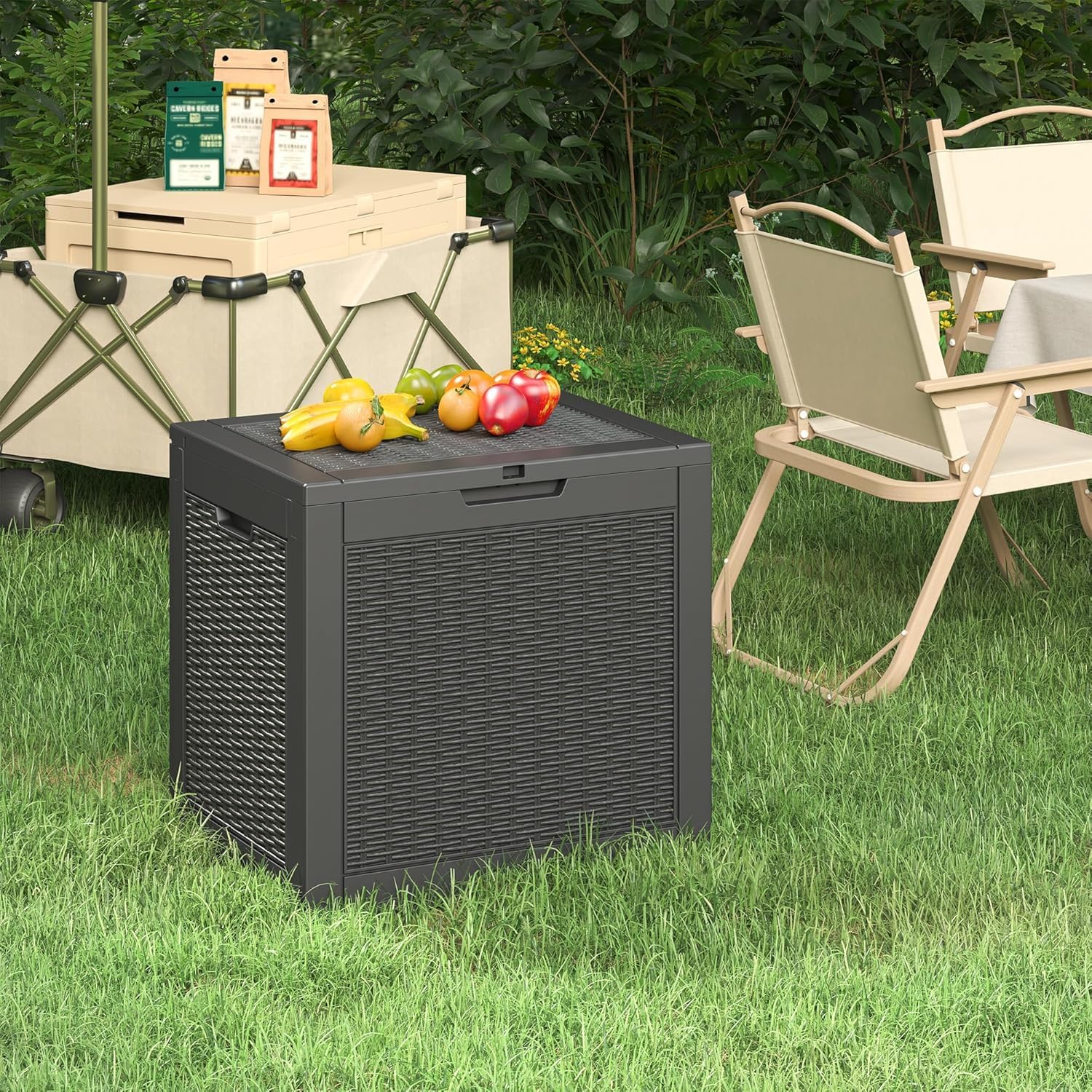 35 Gallon Outdoor Storage Box,  Black