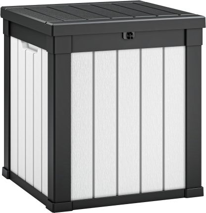 40 Gallon Outdoor Storage Box Black White