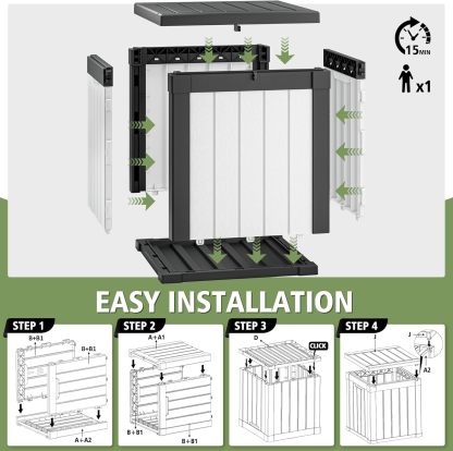 40 Gallon Outdoor Storage Box Black White