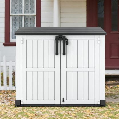 Outdoor Storage Cabinet 36 Cu.Ft Garden Storage Shed White