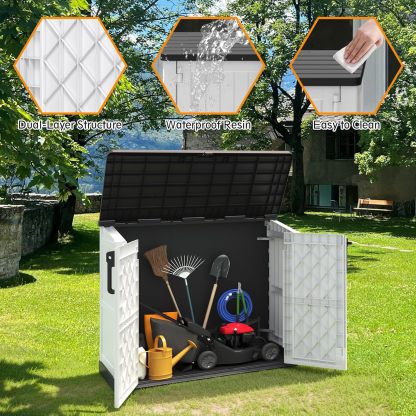 Outdoor Storage Cabinet 36 Cu.Ft Garden Storage Shed White