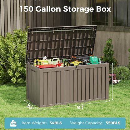 151 Gallon Outdoor Storage Box, Grey