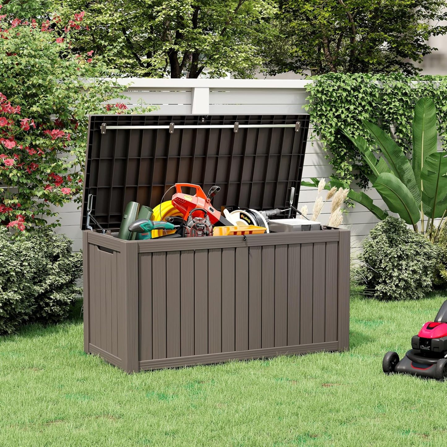 151 Gallon Outdoor Storage Box, Grey