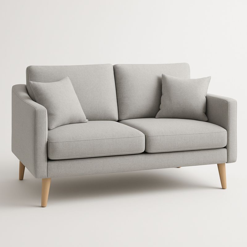 Divano a 2 Posti Grigio Poliestere 150x82x88 cm