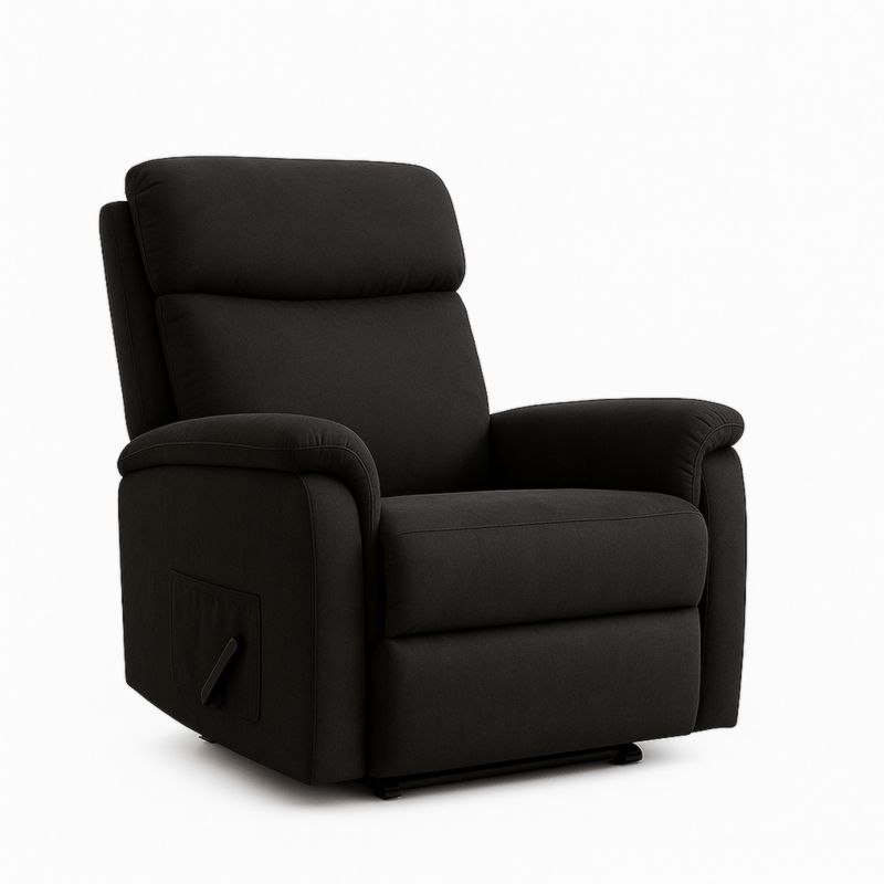 Poltrona reclinabile nera tessuto poliestere 100% 110 cm x 90 cm x 98 cm