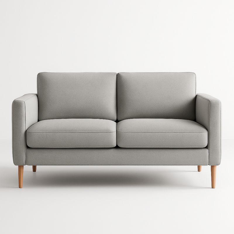 Divano Due Posti Grigio Tessuto Poliestere 150x85x85 cm