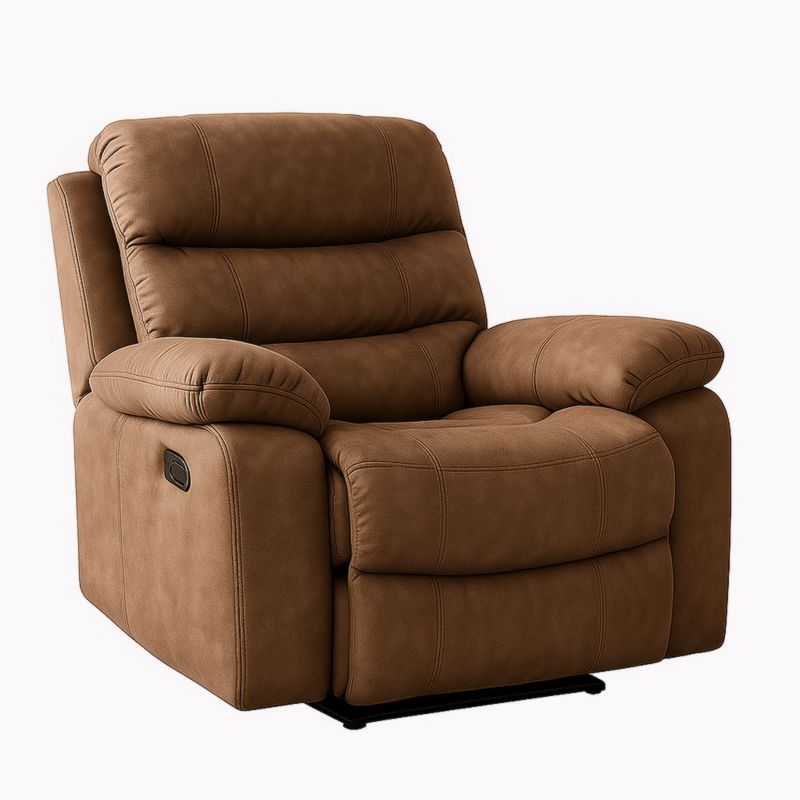 Poltrona Reclinabile in Microfibra Marrone Manuale