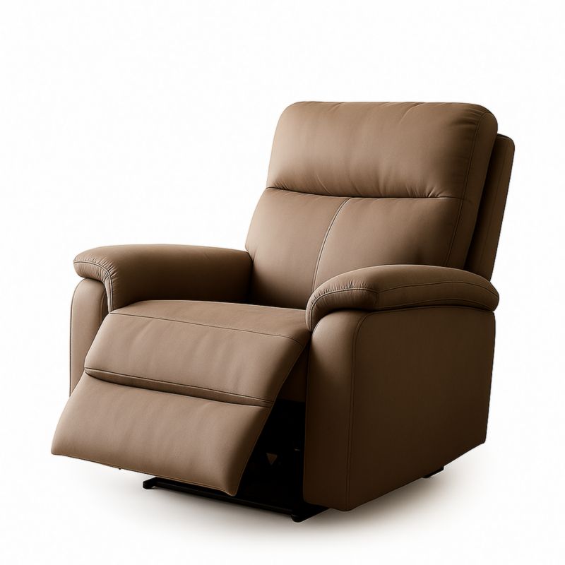 Poltrona reclinabile in pelle sintetica marrone