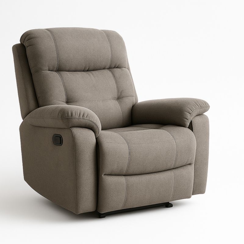 Poltrona reclinabile tessuto poliestere grigio con imbottitura schiuma poliuretano 98x87x102 cm