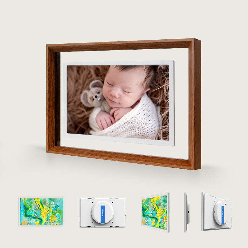 Pinpin 2.0 Wood Digital Frame — Walnut Finish