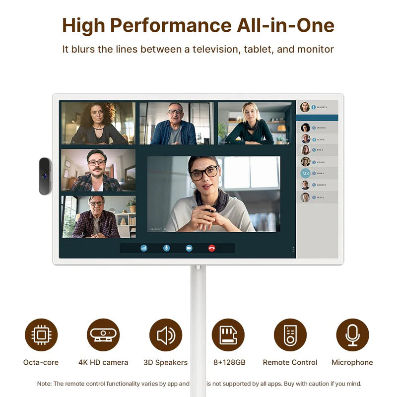 PingoPortable TV – 32″ Smart Tablet TV with Wheels & 60/90 Hz