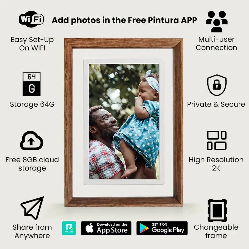 Pinpin Digital Photo & Video Frame – Magnetic Multi-Screen Wall Display with Free Serial Adapter