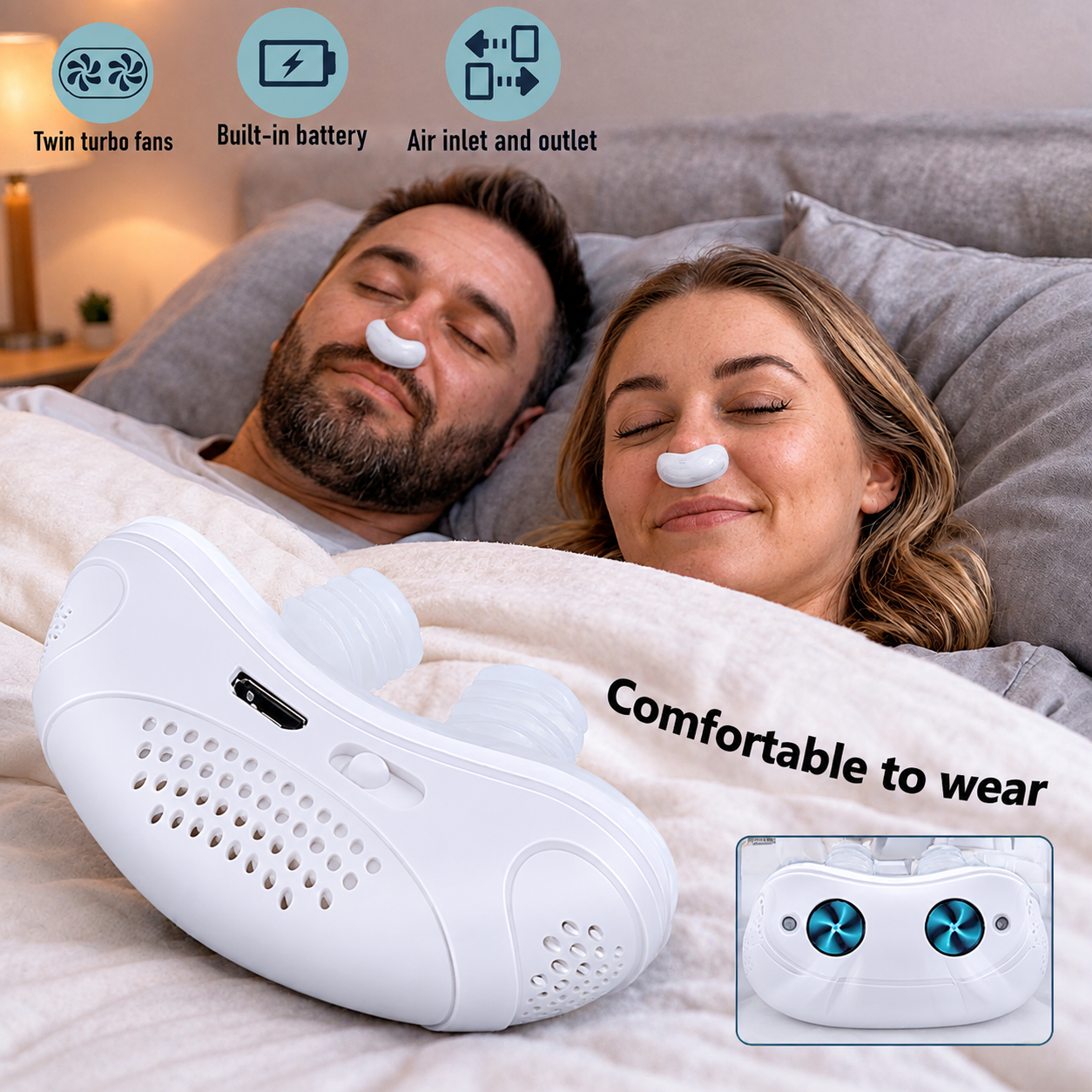 📣Last Day 49% OFF-The First Hoseless, Maskless, Micro-CPAP Anti Snoring